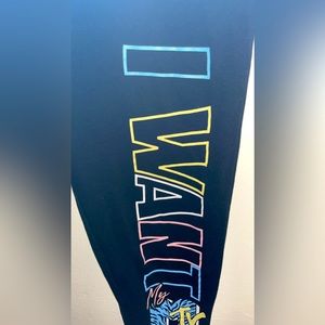pastel MTV black rainbow sweatpants